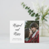 Carte Postale Calligraphie moderne élégante Mariée et Joyeuse Ph (Debout devant)