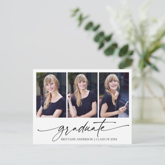 Carte Postale Calligraphie moderne Encre Script 3 Diplôme photo (Debout devant)