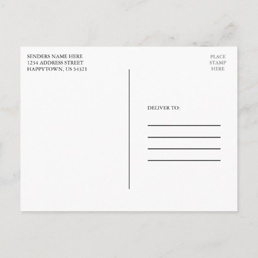 Carte Postale Calligraphie moderne Encre Script 5 Diplôme photo (Dos)