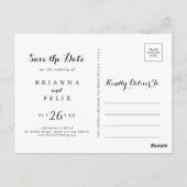 Carte Postale Calligraphie moderne Enregistrer la date (Dos)