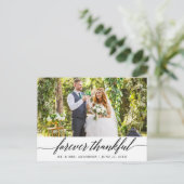 Carte Postale Calligraphie Moderne Forever Remerciements Mariage (Debout devant)