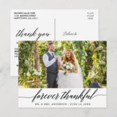 Carte Postale Calligraphie moderne Forever Thankful Mariage (Devant / Derrière)