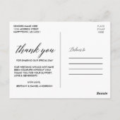 Carte Postale Calligraphie moderne Forever Thankful Mariage (Dos)