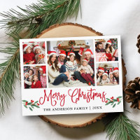 Calligraphie moderne Fun Rouge Christmas Holly 5 P