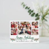 Carte Postale Calligraphie moderne Holly 5 Photo Holiday (Debout devant)