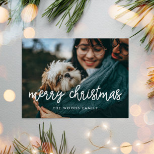 Carte Postale Calligraphie moderne Joyeuse photo de Noël