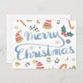 Carte Postale Calligraphie moderne Joyeux Noël (Devant / Derrière)