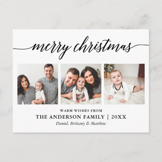 Carte Postale Calligraphie moderne Joyeux Noël 3 Photo (Devant)