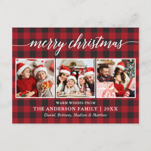 Carte Postale Calligraphie moderne Joyeux Noël 3 Photo Plaid