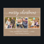 Carte Postale Calligraphie moderne Joyeux Noël Kraft 3 Photo<br><div class="desc">Calligraphie moderne Script Joyeux Noël 3 Photo Kraft Carte postale</div>