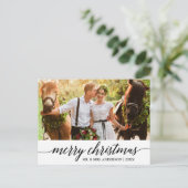 Carte Postale Calligraphie moderne Joyeux Noël Mariage Photo (Debout devant)