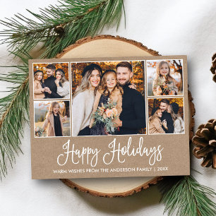 Carte Postale Calligraphie moderne Kraft 5 Photos Vacances