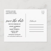 Carte Postale Calligraphie Moderne Kraft Sauvez La Date (Dos)