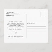 Carte Postale Calligraphie moderne Mariage Merci photo (Dos)