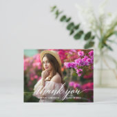 Carte Postale Calligraphie moderne Merci de graduation photo (Debout devant)