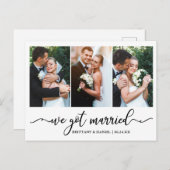 Carte Postale Calligraphie moderne Nous avons épousé Mariage 3 P (Devant / Derrière)