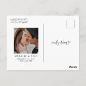 Carte Postale Calligraphie Moderne Photo Enregistrer La Date (Dos)