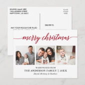 Carte Postale Calligraphie moderne Rouge Joyeux Noël 3 Photo (Devant / Derrière)