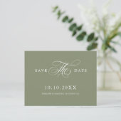 Carte Postale Calligraphie moderne sans temps Save the Date (Debout devant)