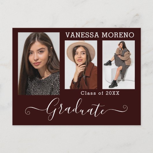 Carte Postale Calligraphie moderne Script 3 Photo Brgdy Graduati (Devant)