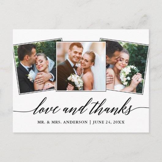 Carte Postale Calligraphie moderne Script 3 Photo Love and Thank (Devant)