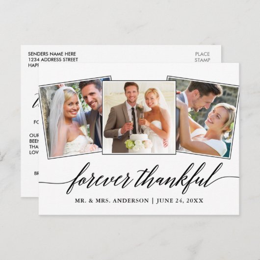 Carte Postale Calligraphie moderne Script 3 Photo Pour toujours  (Devant / Derrière)