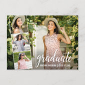 Carte Postale Calligraphie moderne Script 4 Photo Graduation Par (Devant)