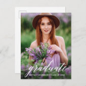 Carte Postale Calligraphie moderne Script Diplômé photo (Devant / Derrière)