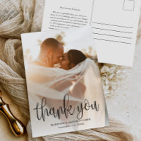 Calligraphie moderne Script Mariage Photo Merci
