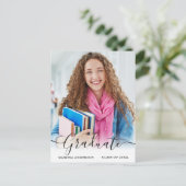 Carte Postale Calligraphie moderne Script Photo Grad Faire-part (Debout devant)