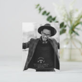 Carte Postale Calligraphie Moderne Simple Photo Grad Initiales (Debout devant)