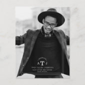 Carte Postale Calligraphie Moderne Simple Photo Grad Initiales (Devant)