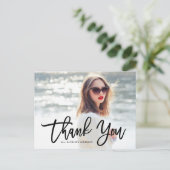 Carte Postale Calligraphie noire Merci de graduation photo (Debout devant)