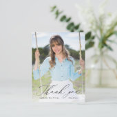 Carte Postale Calligraphie noire Merci de graduation photo (Debout devant)