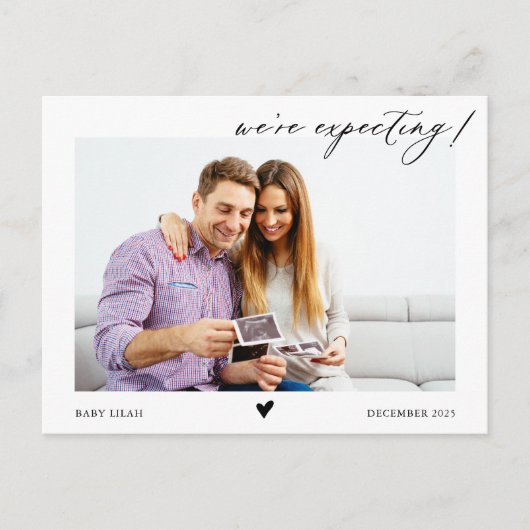 Carte Postale Calligraphie Nous nous attendons à une Faire-part (Devant)