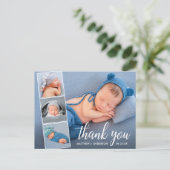 Carte Postale Calligraphie Nouveau Bébé 4 Collage de Photos Merc (Debout devant)