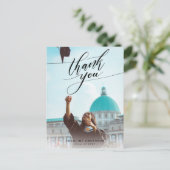Carte Postale Calligraphie Photo Graduation Blank Merci (Debout devant)