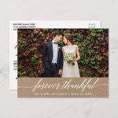 Carte Postale Calligraphie pour toujours Merci Mariage Kraft (Devant / Derrière)