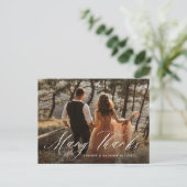 Carte Postale Calligraphie romantique Merci beaucoup Photo Merci (Debout devant)