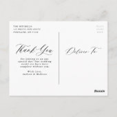 Carte Postale Calligraphie romantique Merci beaucoup Photo Merci (Dos)