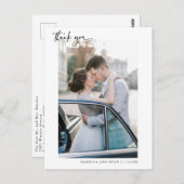 Carte Postale Calligraphie romantique Script Mariage Photo Merci (Devant / Derrière)