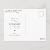 Carte Postale Calligraphie romantique Script Mariage Photo Merci (Dos)