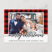 Calligraphie Rouge Plaid Mariage photo Noël