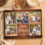 Carte Postale Calligraphie rustique en bois 5 Photo Thanksgiving<br><div class="desc">Rustique Bois amusant Calligraphie Script Bon thanksgiving Famille 5 Photo Carte postale</div>