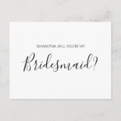 Carte Postale Calligraphie Rustique Photo Bridesmaid Proposition (Devant)