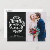 Carte Postale Calligraphie rustique Wreath Chalkboard Mariage Ph (Devant / Derrière)