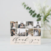 Carte Postale Calligraphie Script 8 Merci photo éteint blanc (Debout devant)