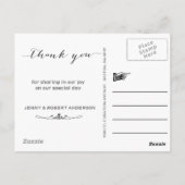 Carte Postale Calligraphie Script Mariage MERCI photo (Dos)