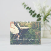 Carte Postale Calligraphie Script Mariage MERCI photo (Debout devant)