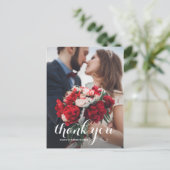 Carte Postale Calligraphie Script Mariage Merci Postcard II (Debout devant)